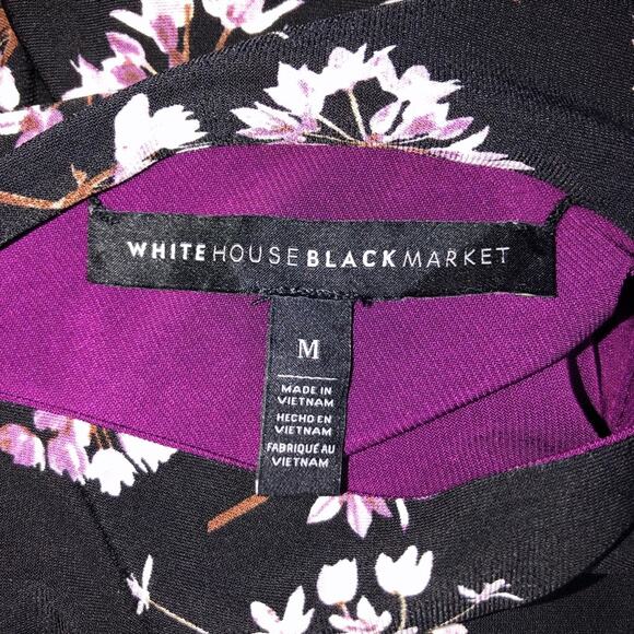 WHBM Floral Reversible Short Sleeve Choker Knit Shift Dress Medium EUC - Picture 9 of 12